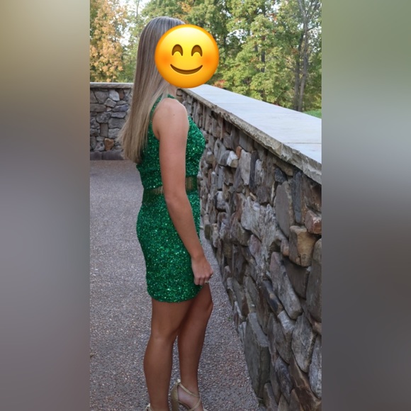 Rachel Allan Fringed Cocktail Dress style 40231 - Picture 2 of 5